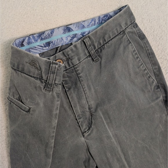 Tommy Bahama Boracay Pants Mens Gray Flat Front Stretch Logo 32x30 - Picture 1 of 8